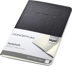 Sigel Füzet, exkluzív, A6, vonalas, 32 lap, puhafedeles, SIGEL "Conceptum", fekete (SICO865) - tintasziget