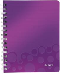 Leitz Caiet cu spirala A5, 80 file, matematica, mov, LEITZ WOW (LZ46410062)