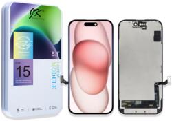 Apple iPhone 15, LCD kijelző érintőplexivel (LTPS JK COF FHD1080P), fekete