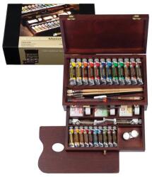 Talens Rembrandt olaj festőkészlet, Master - 10x15 ml + 12x40 ml + 2x60 ml + kiegészítők, fadobozos