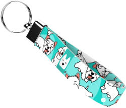 april & june Westi, kék - Kulcstartó - West highland white terrier, blue - april & june (anj-kc-195-S)