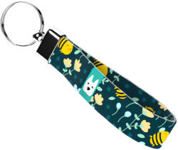 april & june Méhecske mintás, kék - Kulcstartó - Cute Kawaii Bees Blue - april & june (anj-kc-123-S)