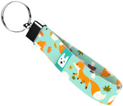 april & june Róka mintás, zöld - Kulcstartó - Cute Little Fox Light - april & june (anj-kc-135-S)