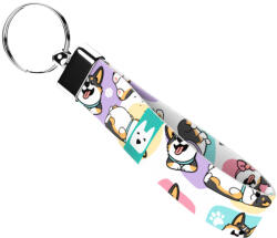 april & june Pembroke Welsh Corgi, tricolor - Kulcstartó - Pembroke Welsh Corgi, tricolor - april & june (anj-kc-161-S)