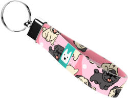 april & june Mopsz, rózsaszín - Kulcstartó - Pug, pink - april & june