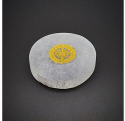 R. M. ékszer Ásványok Szelenit korong sri yantra arany matricás 6-7cm (109820)