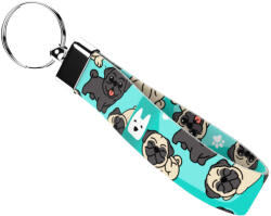 april & june Mopsz, kék - Kulcstartó - Pug, blue - april & june (anj-kc-205-S)