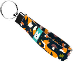 april & june Róka mintás, fekete - Kulcstartó - Cute Little Fox Dark - april & june (anj-kc-134-S)