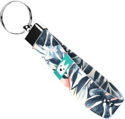 april & june Kék és rózsaszín trópusi levelek - Kulcstartó - Blue and Pink Tropical Leaves - april & june (anj-kc-221-S)