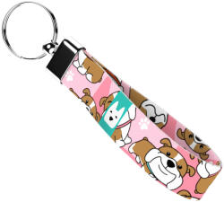 april & june Angol bulldog, rózsaszín - Kulcstartó - English Bulldog, pink - april & june (anj-kc-187-S)