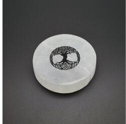 R. M. ékszer Ásványok Szelenit korong életfa fekete matricás 6-7cm (109883)