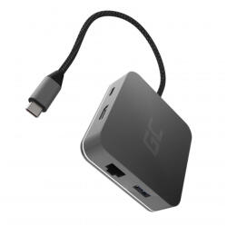 Green Cell Többportos adapter 6 az 1-ben USB-C-ről USB-C-re, 3xUSB-A, HDMI, Ethernet (AK61)