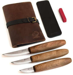 BeaverCraft Set de sculptura in lemn BeaverCraft S19X, 5 piese, plus husa din piele (BVRCS19X)