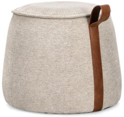 Bizzotto Taburet mdf textil crem piele maro Anila 50x41.5 cm (0721757)