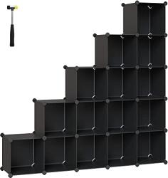 SWSG Csavarmentes műanyag polc, 16 kocka rekesz, extra mély, 113x113x36cm