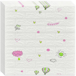 HOZRO Tapet 3D autoadeziv, Model imitatie caramida, design modern, foarte usor de montat, Balon cu aer cald