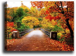 Vavien Artwork Autumn Bridge kép, 70 x 50 cm - Tablo Center