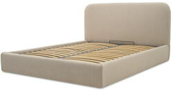 Scandic Bézs kárpitozott ágyneműtartós franciaágy ágyráccsal 140x190 cm Sea - Scandic