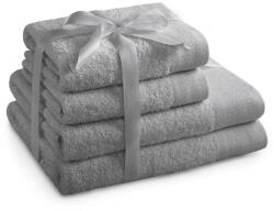 Restilo Szürke frottír pamut törölköző és fürdőlepedő készlet 4 db-os Amari - Restilo