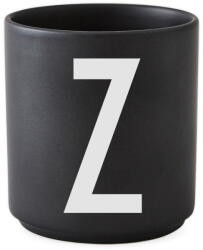 Design Letters Alphabet Z fekete porcelánbögre, 250 ml - Design Letters