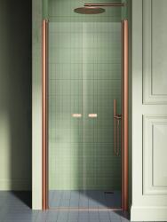 NEW TRENDY New Soleo Copper Brushed uși de duș 110 cm înclinabilă cupru periat/sticlă transparentă D-0497A (D0497A)