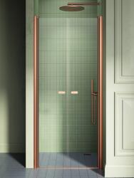 NEW TRENDY New Soleo Copper Brushed uși de duș 130 cm înclinabilă cupru periat/sticlă transparentă D-0548A (D0548A)