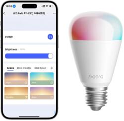 Aqara Bec Smart Aqara LED Bulb T2 E27, RGB CCT, 9W, 1100 lumeni, Zigbee, Thread, clasa energetică F (LB-L02D)