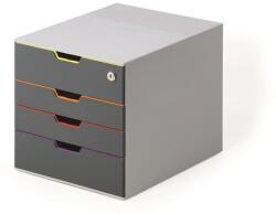 DURABLE Irattároló, műanyag, 4 fiókos, 1 zárható fiókkal, DURABLE VARICOLOR® SAFE (DB760627) - iroda24