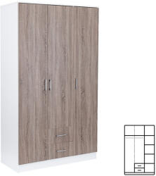 Leziter Miami gardróbszekrény 120x205 cm yorki tölgy-fehér (LMGSZ120YTF) - pepita