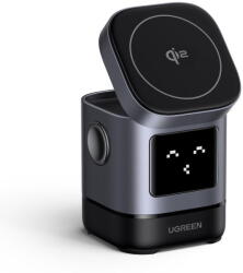 UGREEN Incarcator wireless magnetic Uno 2-in-1 Qi2, 15W, Gri (W709-45775)