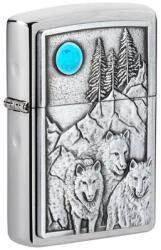 Zippo 49295 Zippo öngyújtó szálcsiszolt Króm színben - Farkasfalka (49295 Zippo öngyújtó szálcsiszolt Króm színben - Farkasfalka)