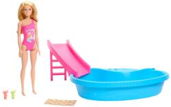 Mattel Barbie, Piscina, set de joaca cu papusa si accesorii Papusa Barbie