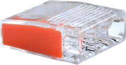 Tracon Electric Tracon RVO2, 5-3 Csavar nélküli vezetékösszekötő, átlátszó/narancs 3×0, 5-2, 5mm2, 450VAC, max. 16A (RVO2,5-3)