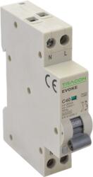 TRACON Tracon EVOKEC1303 Kombinált védőkapcsoló, elektronikus, 2P, 1 modul, C kar. C13, 30mA, 6kA, AC, (EVOKEC1303)