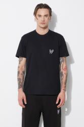 Neil Barrett pamut póló Slim Double Bolt fekete, férfi, nyomott mintás, MY70218R-Y523-001N - fekete XL