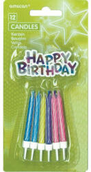 Amscan Happy Birthday gyertya szett 12 db-os (DPA170701)