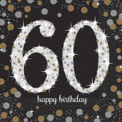 Amscan Happy Birthday Gold 60 szalvéta 16 db-os 33*33 cm (DPA511547)