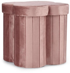 Bizzotto Taburet catifea roz Jocelyn 40x40x40 cm (0730239)