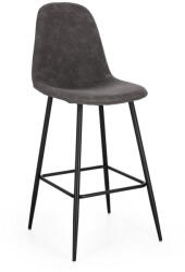 Bizzotto Set 4 scaune bar otel negru textil gri Yrelia 44x53x112 cm (0734248)