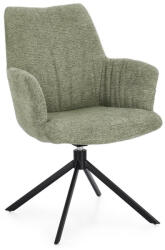 Bizzotto Set 2 fotolii rotative otel negru textil verde olive Alexander 62x64x92h (0731292)