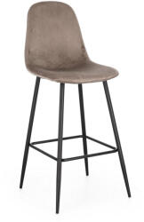 Bizzotto Set 4 scaune bar otel negru catifea taupe Irelia 44x53x112 cm (0734242)