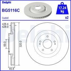 DELPHI Disc frana DELPHI BG5116C (BG5116C)