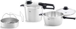 Fissler Oală sub presiune Vitavit Premium 6 l cu tigaie suplimentară, accesoriu cu găuri și capac de sticlă (622-412-13-090/0)