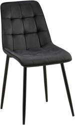 Loraville Gifford bársony étkezőszék fekete-fekete 324696 - ebuying