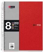 Miquelrius A5 8x25lapos kockás piros spirálfüzet (A15246427) (A15246427)