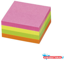 Info Notes Jegyzettömb öntapadó, 50x50mm, 4x60lap, 5658-39 Info Notes élénk mix, sárga, zöld, rózsa, narancs (32974) - nyomtassotthon