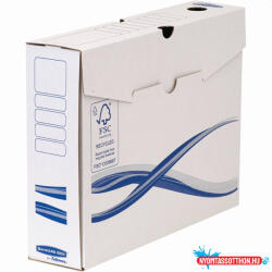 Fellowes Archiváló doboz A4, 80mm, Fellowes(R) Bankers Box Basic, 10 db/csomag, kék-fehér (4460103)