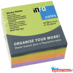 Info Notes Jegyzettömb öntapadó, 75x75mm, 400lap, Info Notes spring (5654-75) - nyomtassotthon
