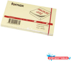 Fornax Jegyzettömb öntapadó, 75x125mm, 100lap, Fornax, sárga (FOR0002) - nyomtassotthon