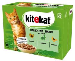 Kitekat Finom ízek tasak 12x85g teljes értékű nedves eledel felnőtt macskáknak pulyka, nyúl és baromfi mártással